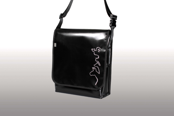 kaufen lkw planen tasche schwarz graue stadtmusikanten silhouette Designertasche Handtasche behindertenwerkstatt martinshof