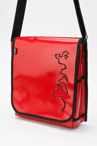 kaufen lkw planen tasche m rot schwarze stadtmusikanten silhouette designertasche umhängetasche arbeitstasche handtasche handtaschen bremer tasche behindertenwerkstatt martinshof