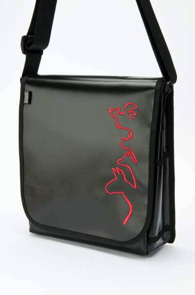 kaufen lkw planen tasche schwarz rote stadtmusikanten silhouette designertasche umhängetasche arbeitstasche handtasche handtaschen